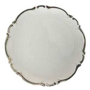 Vintage Harmony House Starlight Fine China Dinner Plate Platinum Edges Set Of 2